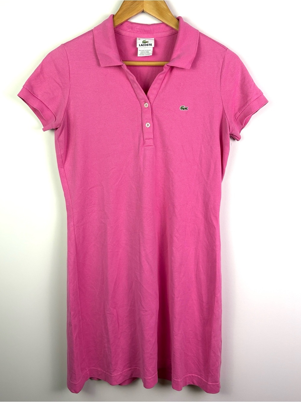 Lacoste Pink Short-Sleeve Polo dress size 40 / US M